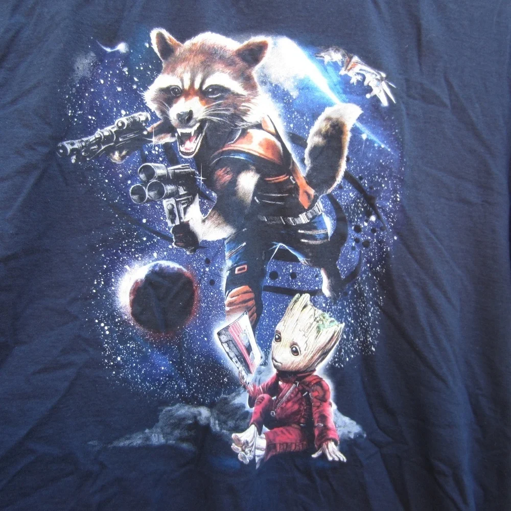 Guardians Of The Galaxy Vol. 2 Short Sleeve Crew neck Shirt Black Size 3XL comfy